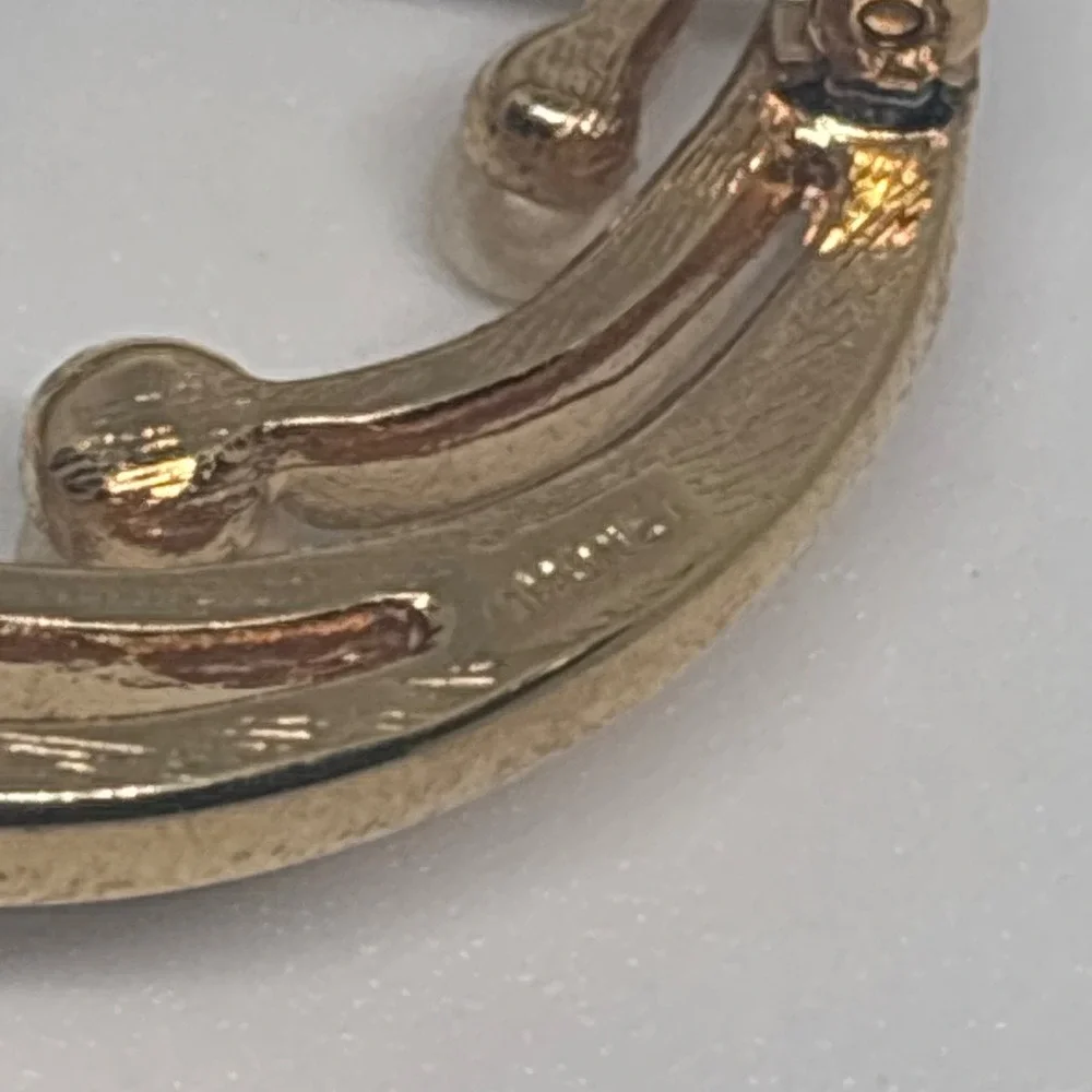 Monet Gold Tone Circular Brooch‎ Pin Vintage Modernist Design
